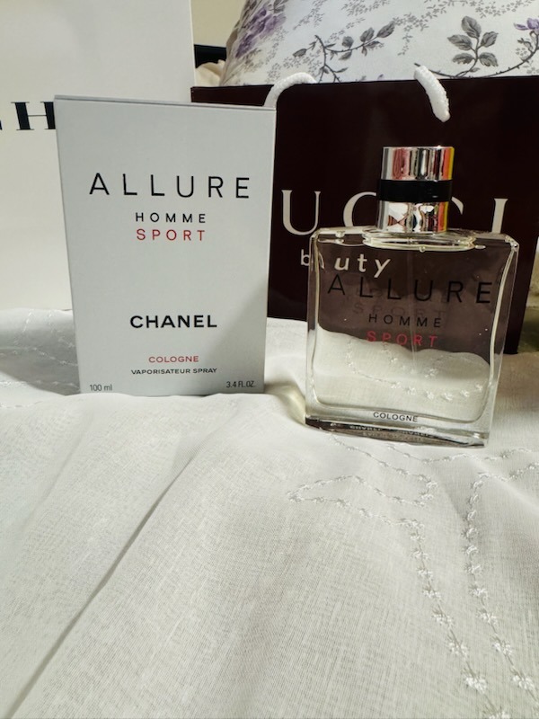 Chanel Allure Homme Sport Cologne 100ml clear spray bottle with original white box