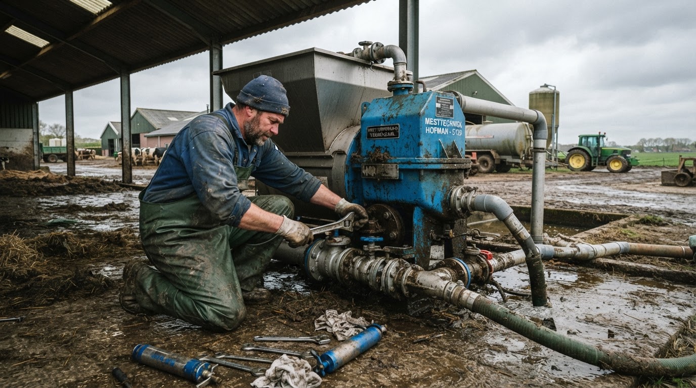 Onderhoud aan mestopslag en mestscheider