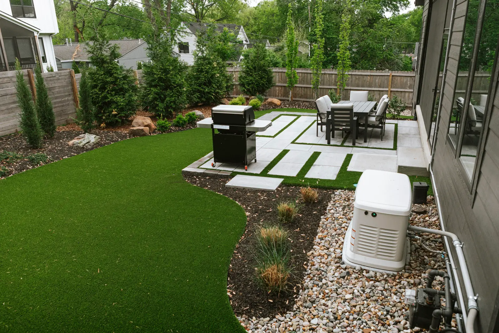 Full residential artificial lawn replacement in Kansas City