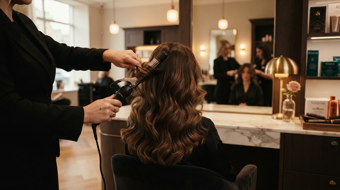 Profissional realizando procedimento de beleza em salão moderno do Instituto Conexão