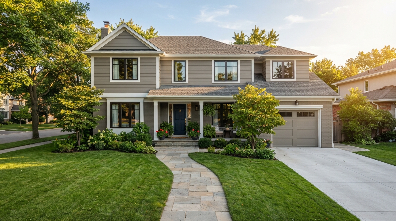 Suburban residential home with fresh exterior paint and new windows in Garfield Park