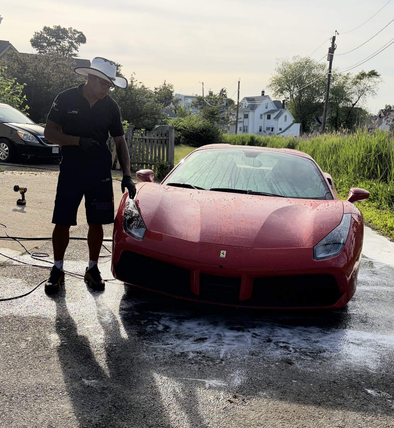 Paint correction on a customer vehicle showing swirl removal in West Bridgewater MA 1