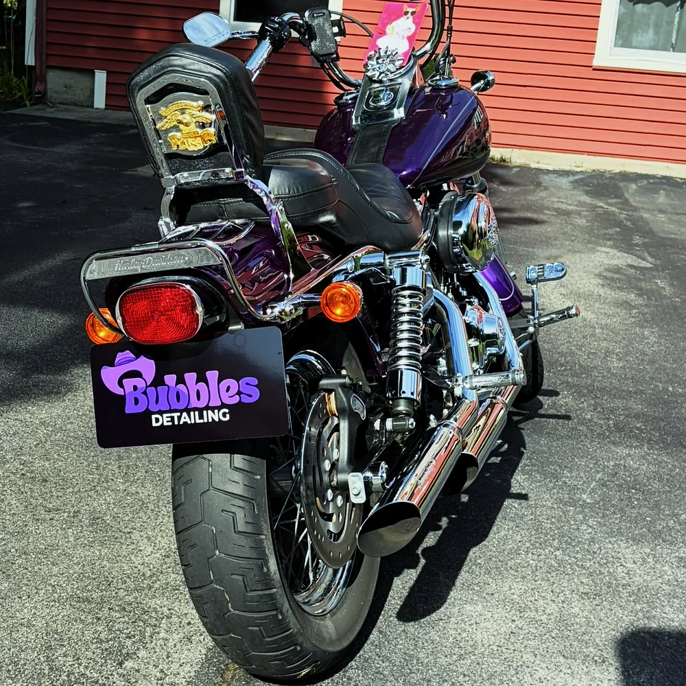 Motorcycle detailing by hand showing clean results in West Bridgewater MA 3