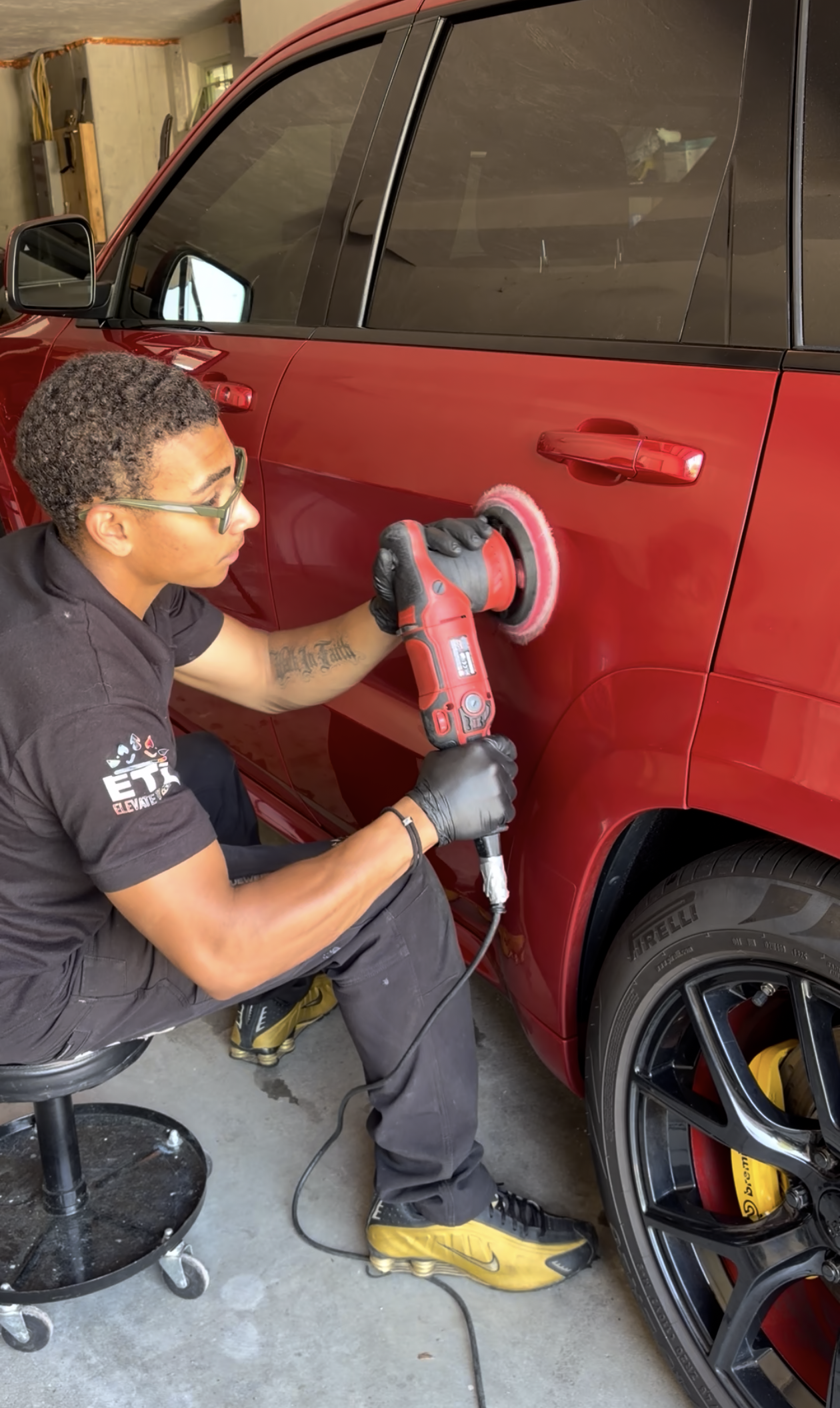 Paint correction on a customer vehicle showing swirl removal in West Bridgewater MA 2