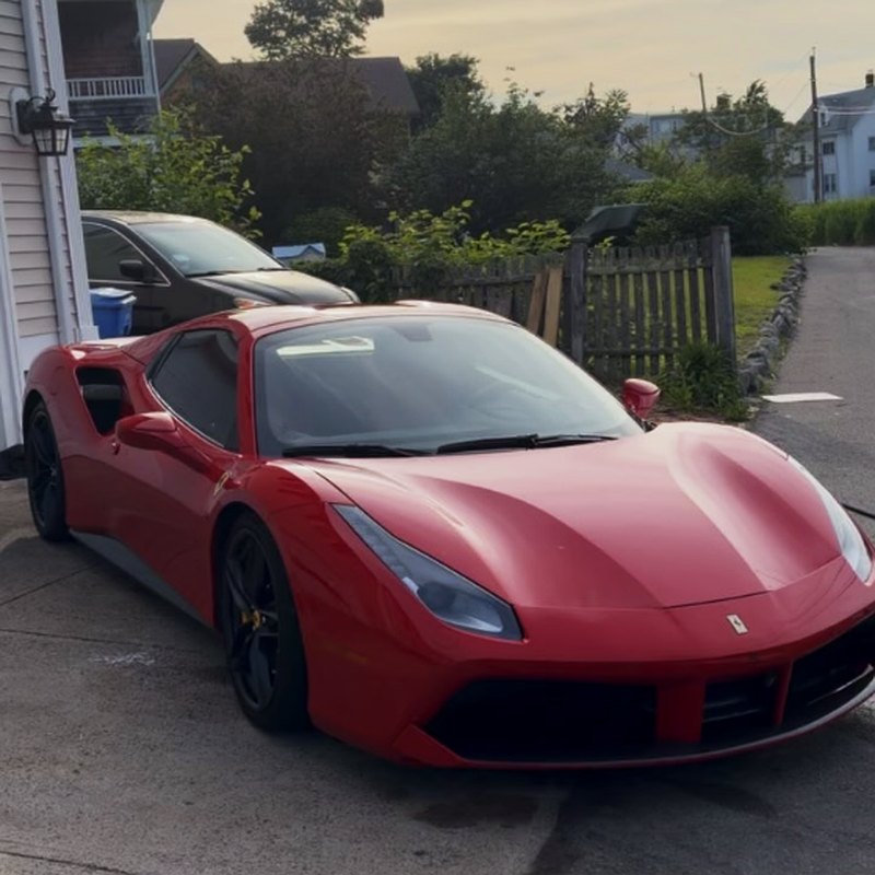 Red Ferrari after paint correction and ceramic coating by Bubbles Mobile Detailing in West Bridgewater MA