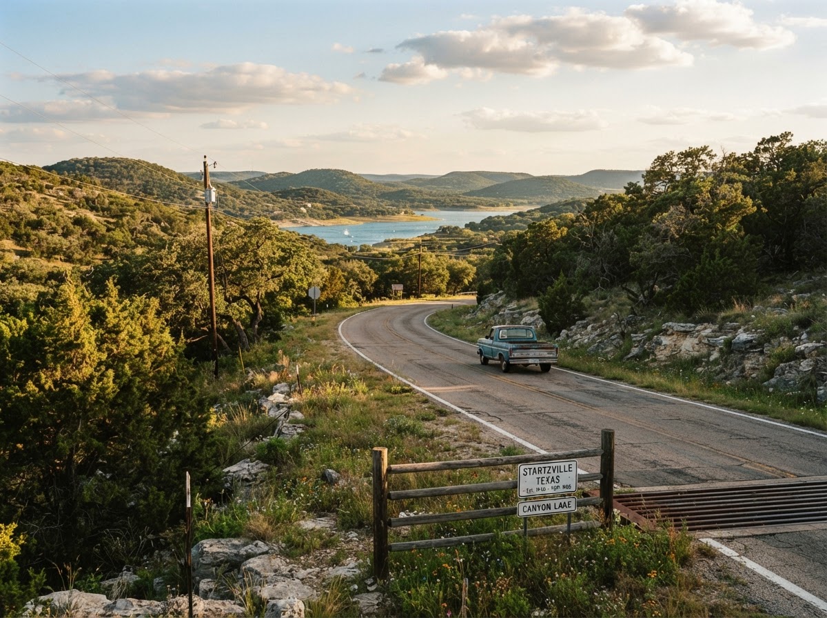 Canyon Lake Hill Country landscape near Startz Market Days in Startzville