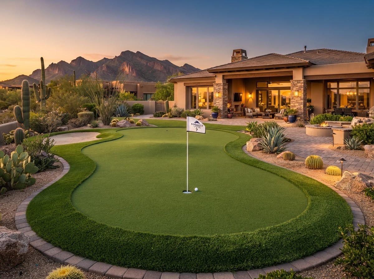 Beautiful putting green installation by Turf Monsters