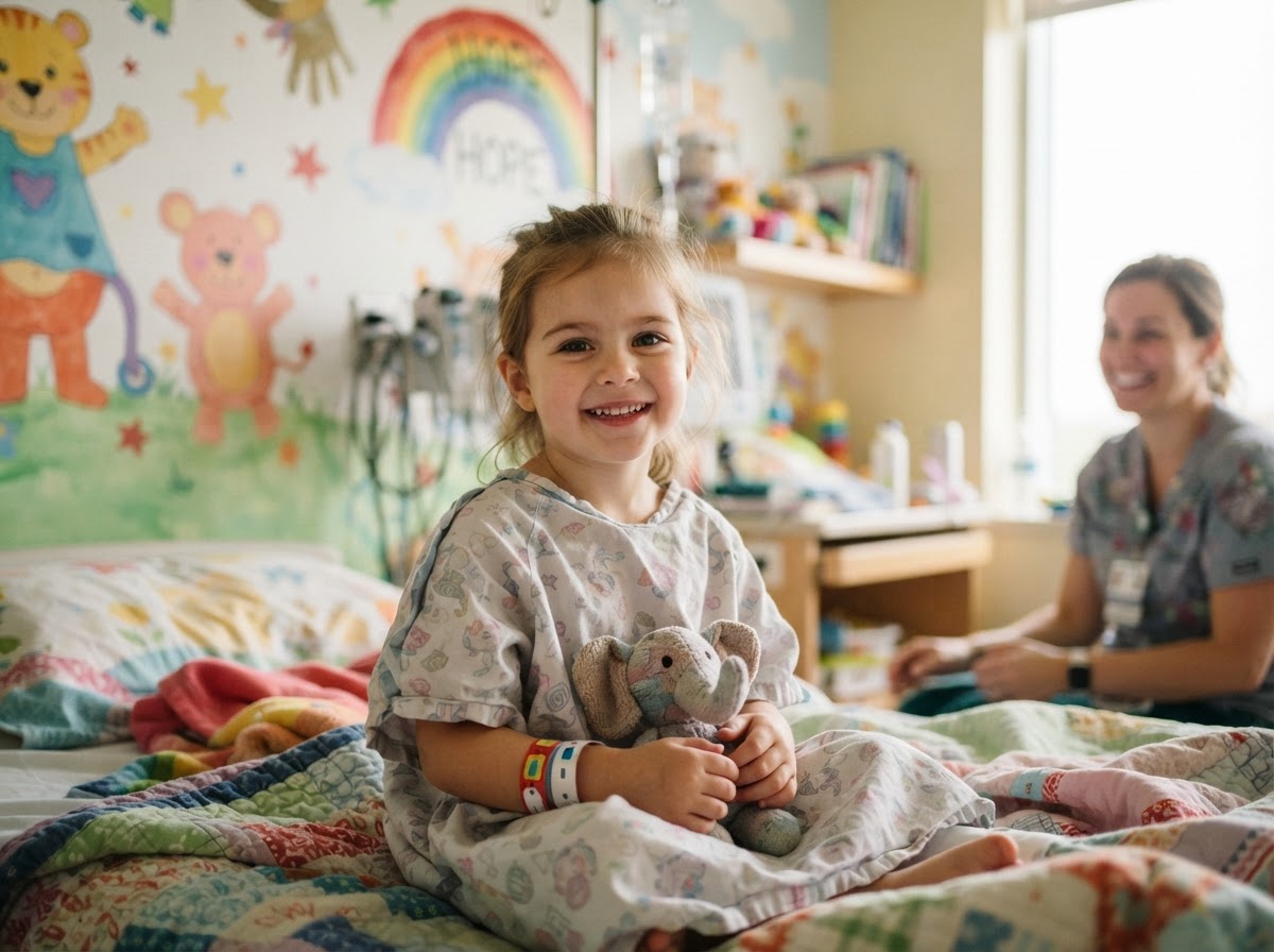 Young child receiving care at SickKids Hospital Toronto