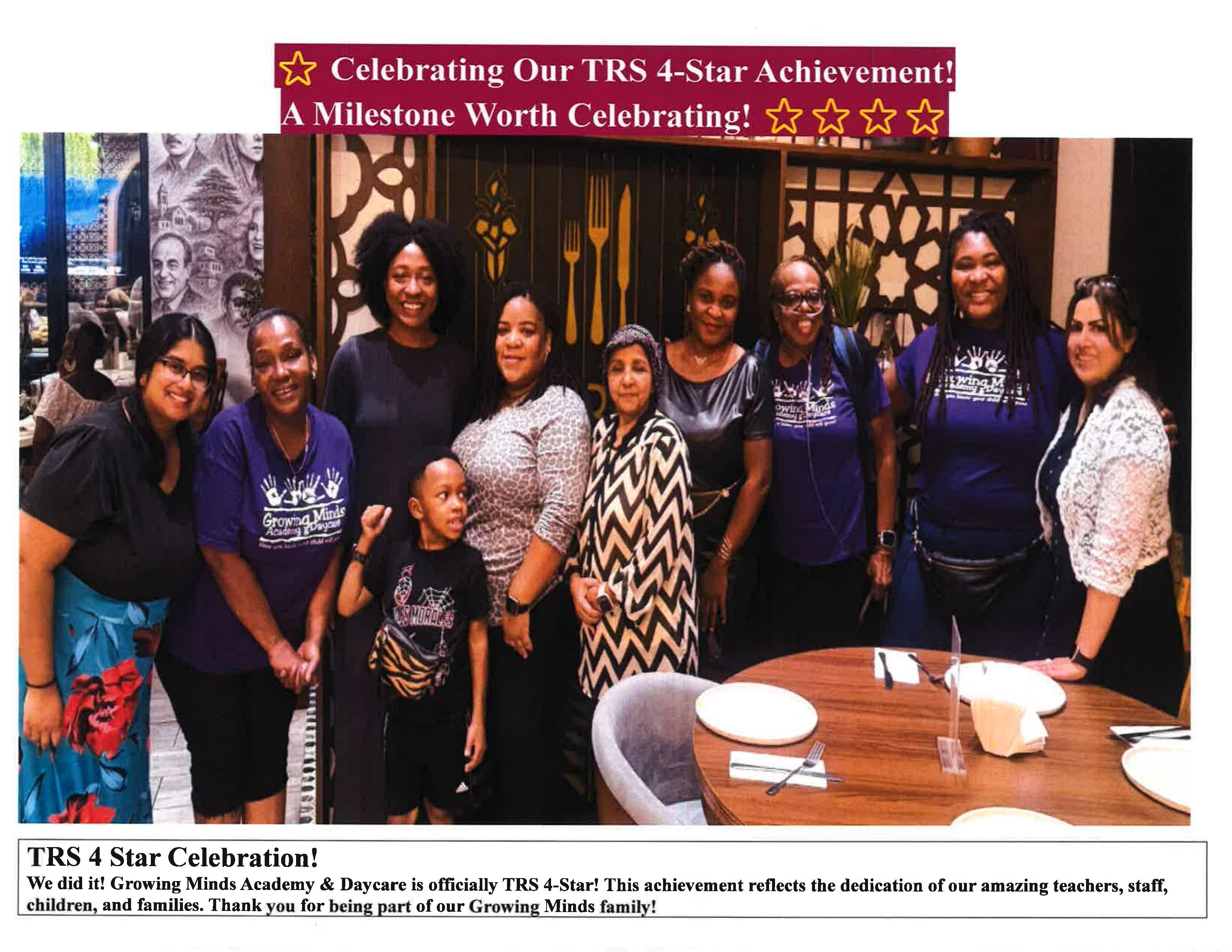 TRS 4-Star Celebration - Growing Minds Academy & Daycare