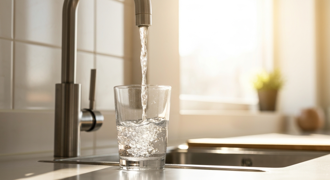 Whole home water filtration system serving an Orange County kitchen