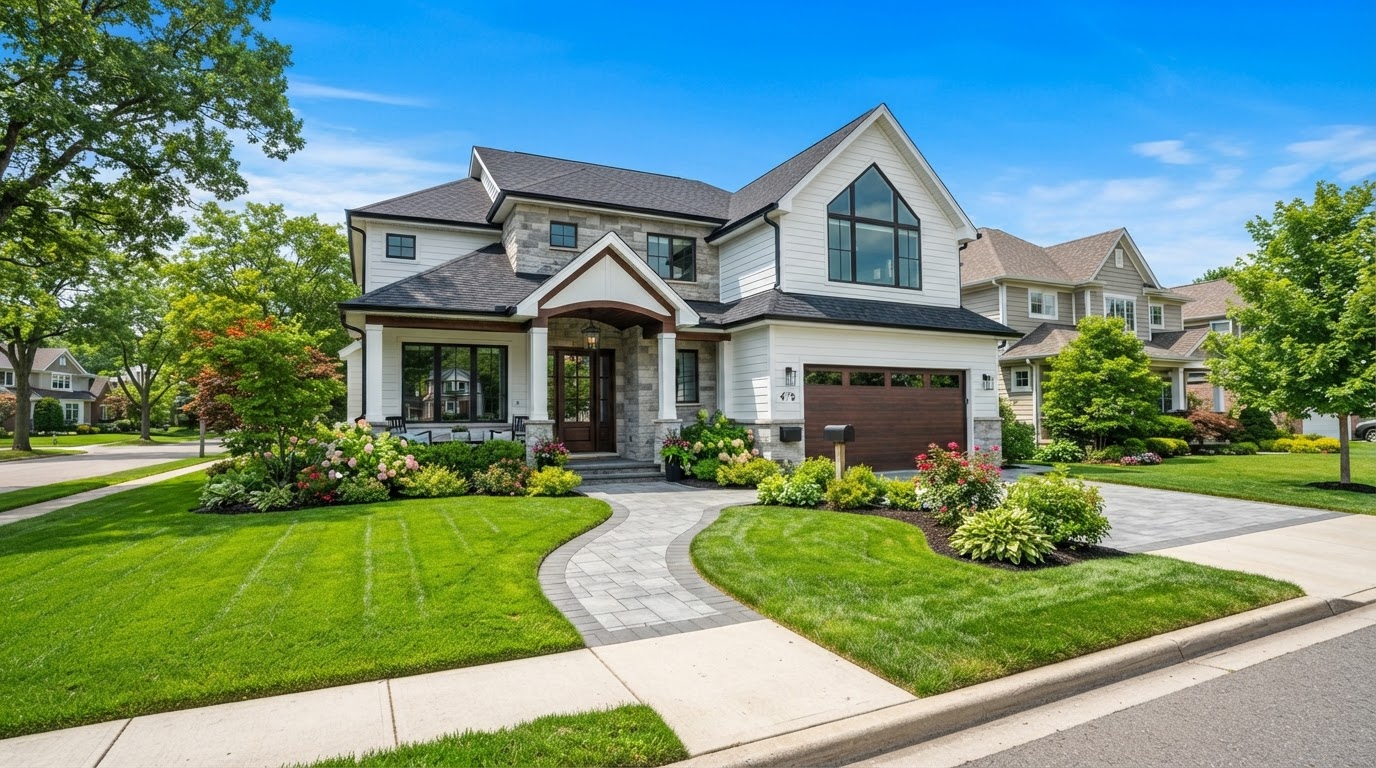 Beautiful bright single-family rental home with strong curb appeal