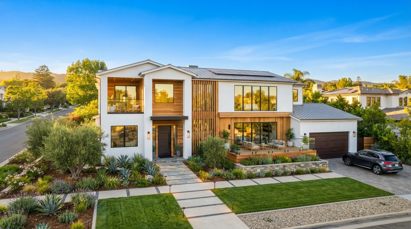 Bright renovated California-style single-family investment home on a sunny day