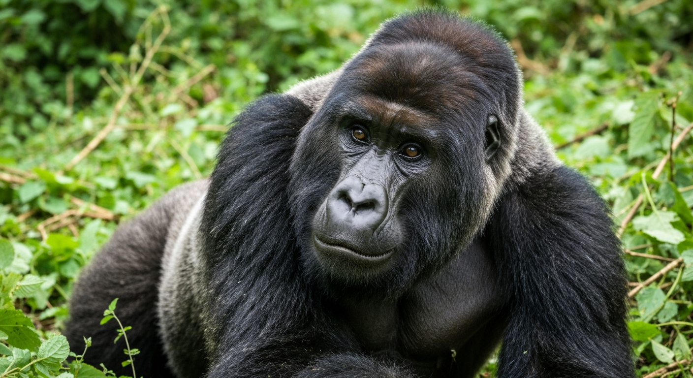 Gorilla in forest