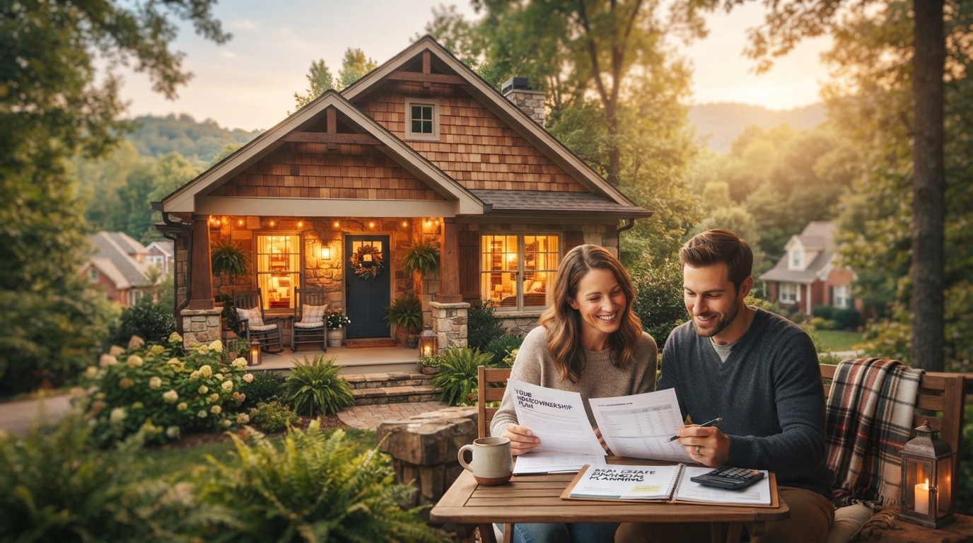 A warm Tennessee home at golden hour