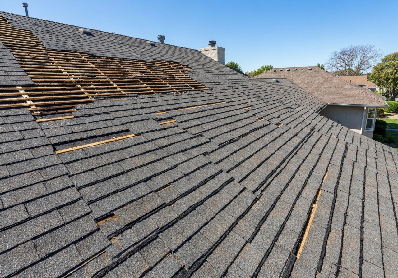 Before restoration - Roof Replacement Before & After