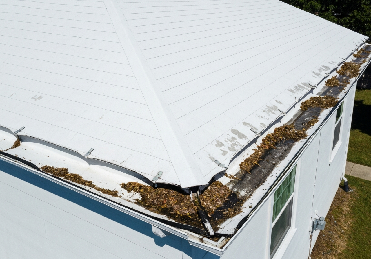 Before restoration - Gutters Before & After Transformation