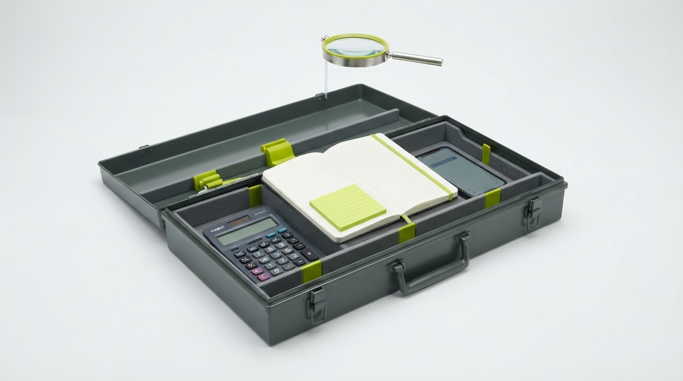 Toolbox of admin objects with an inspection lens