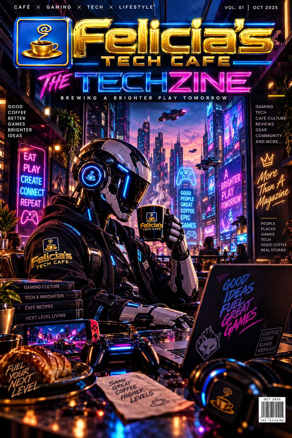 The TechZine Vol. 01 cover — Felicia's Tech Cafe