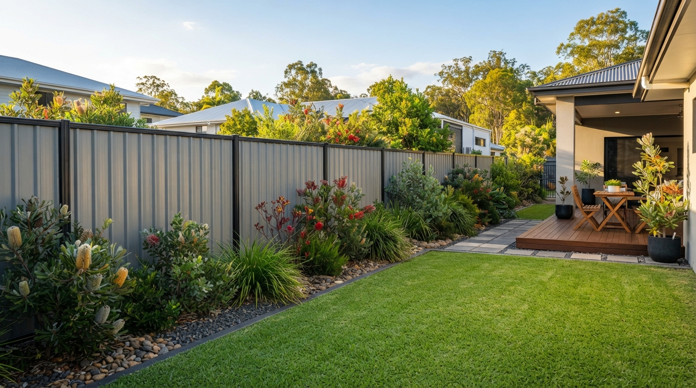 Colorbond fencing installation in Moreton Bay — professionally installed boundary fence by local Caboolture fencing contractors