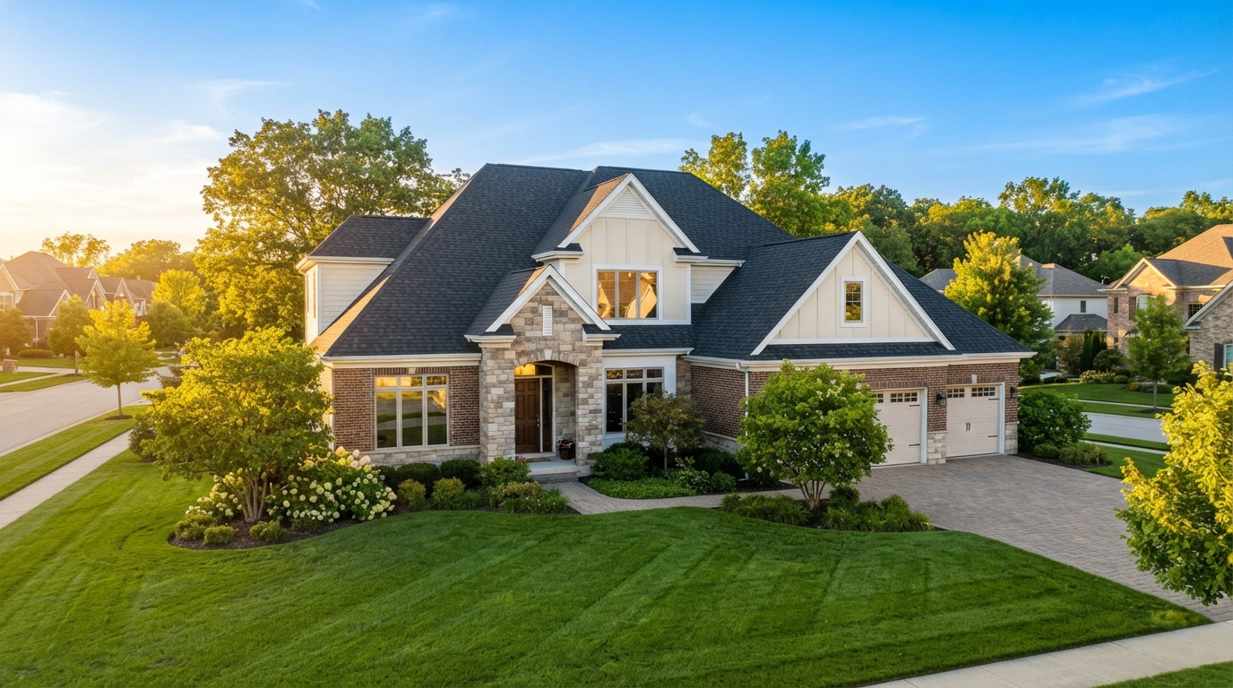 Beautiful suburban home with new architectural shingle roof