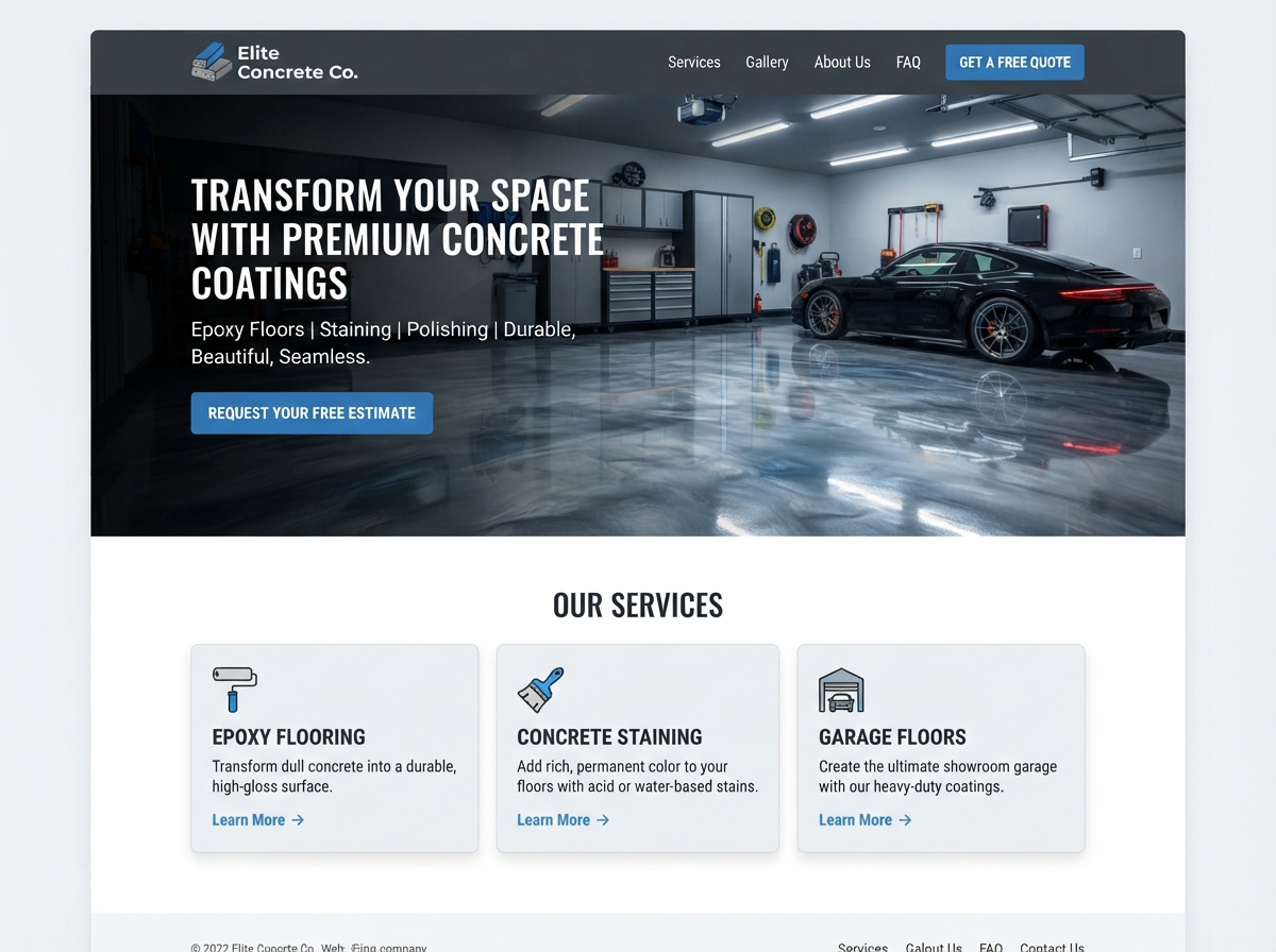 Concrete & Epoxy Contractor Website