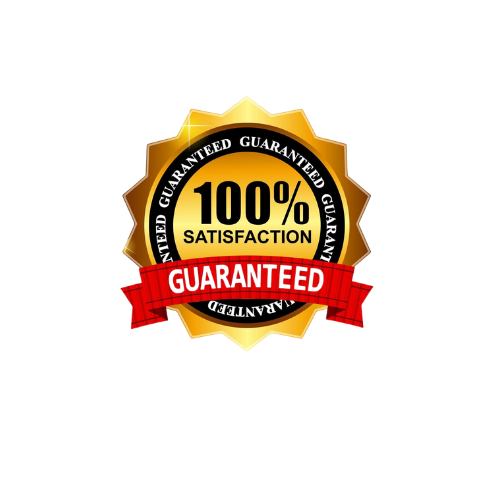 Sello de garantía 100% satisfacción — RealtyAssistant responde en menos de un minuto