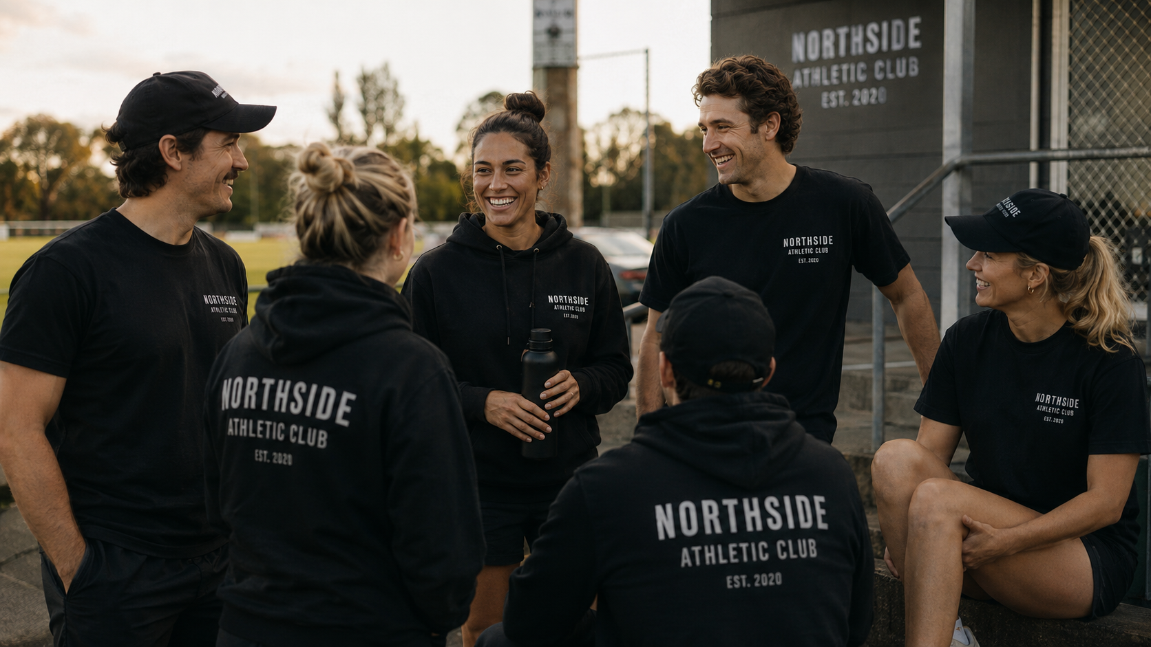 Custom club and community apparel printed by Screenlab — branded tees and hoodies for clubs and community groups