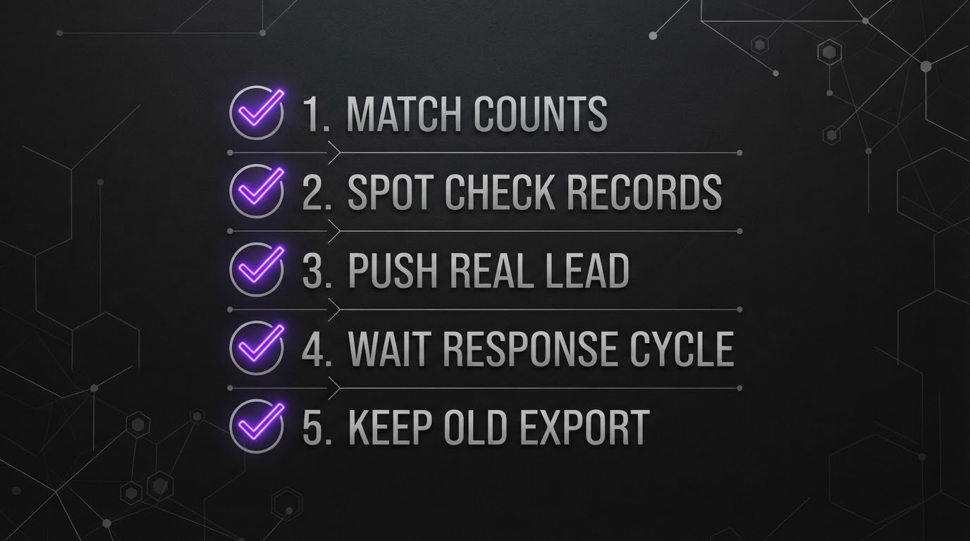 Five step checklist for verifying a CRM migration worked before decommissioning the old system