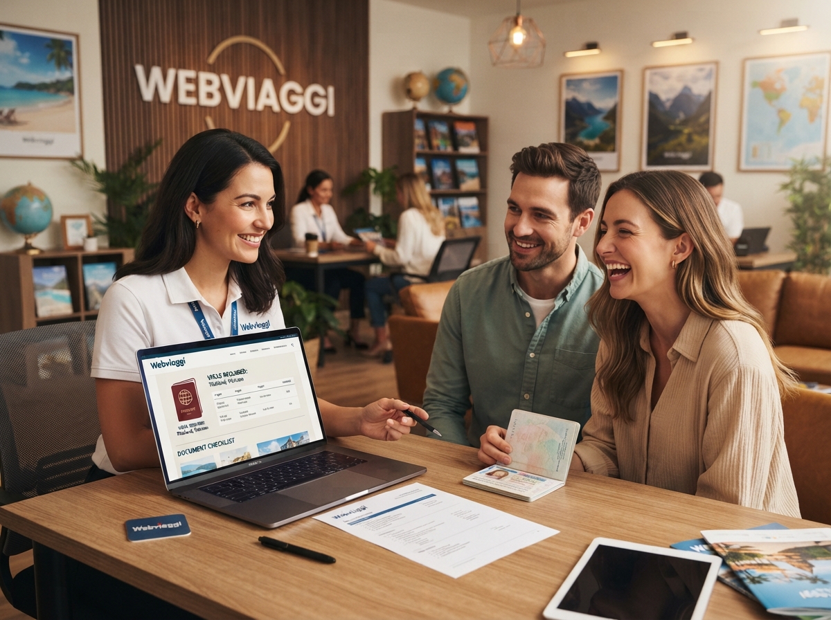 Consulente Webviaggi assiste viaggiatore