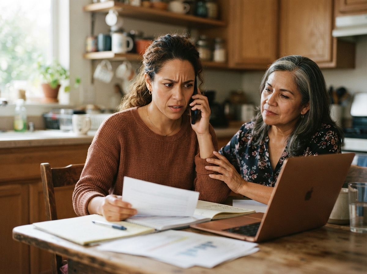 Familia revisando una solicitud de fianza de inmigración de Massachusetts desde casa