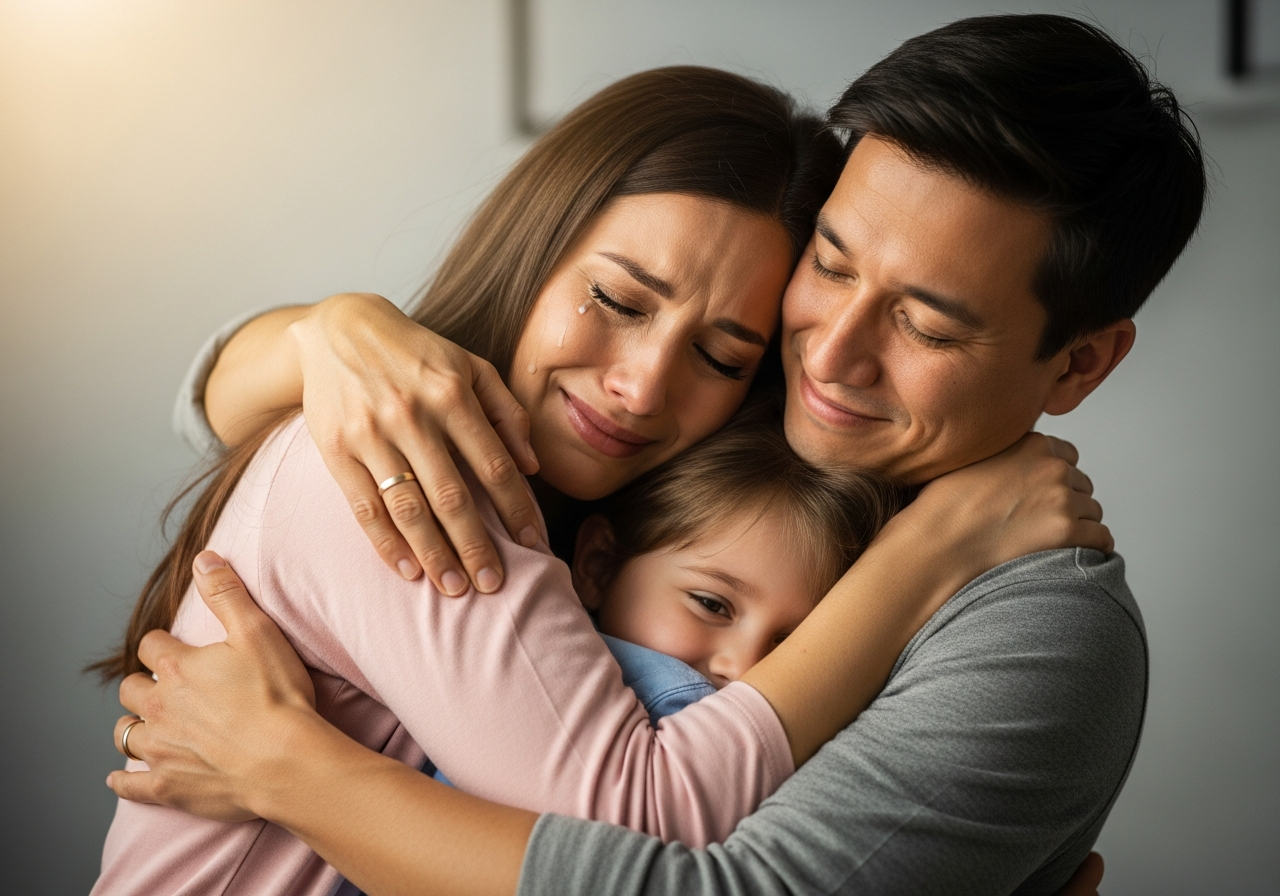 Family reuniting after posting immigration bond