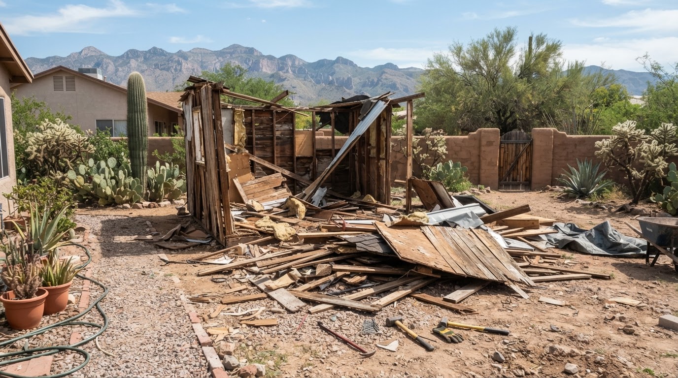 Shed Removal — AZ Sandstorm junk removal service in Tucson, AZ