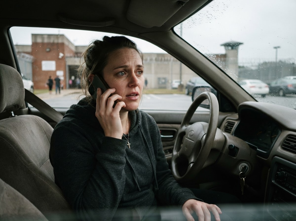 Family member calling for bail bond help from their car