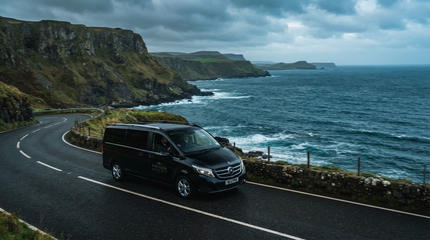 Scenic Northern Ireland coastal road