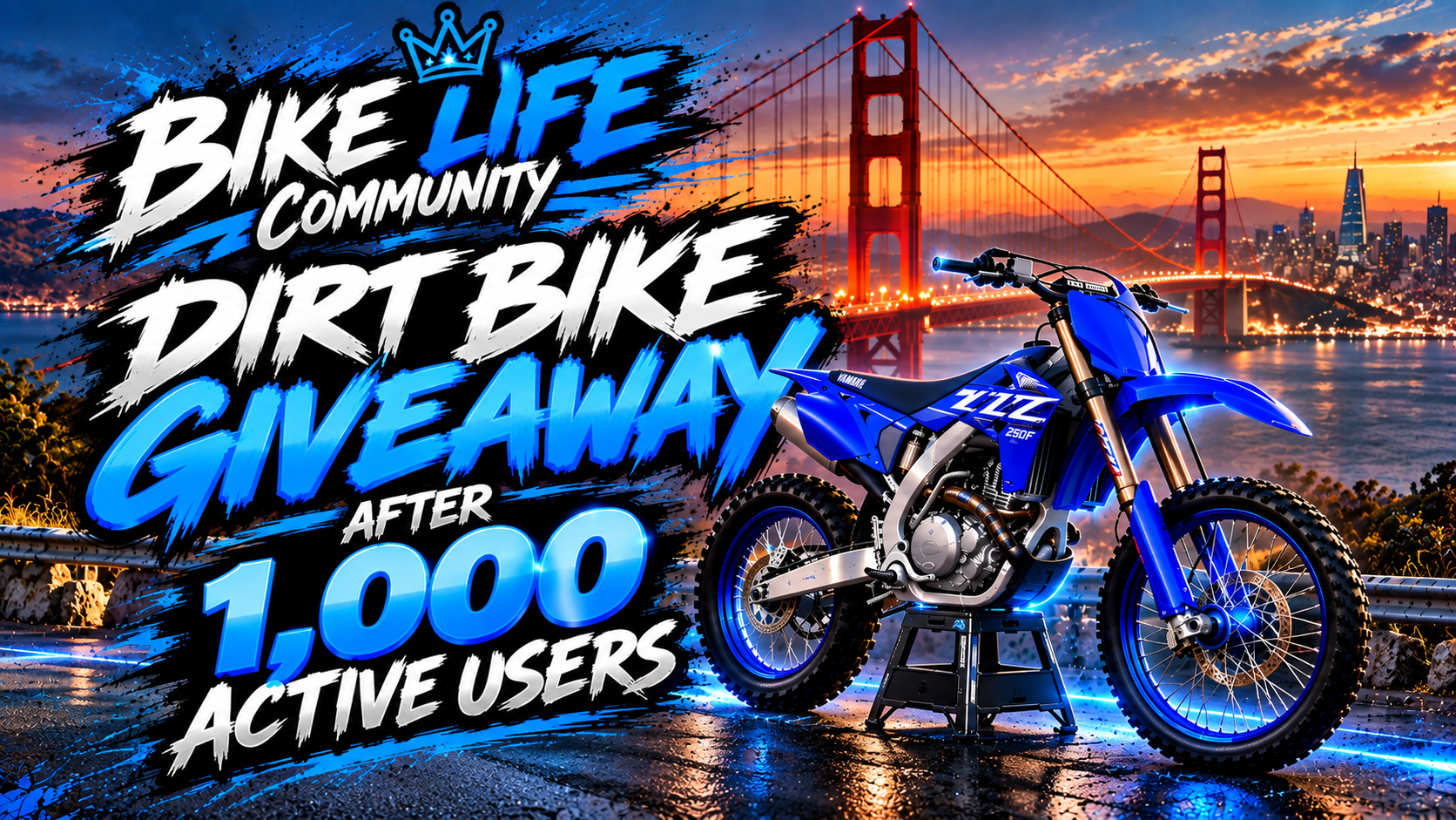 Monthly giveaway prize — Bike Life Community Dirt Bike Giveaway after 1,000 active users