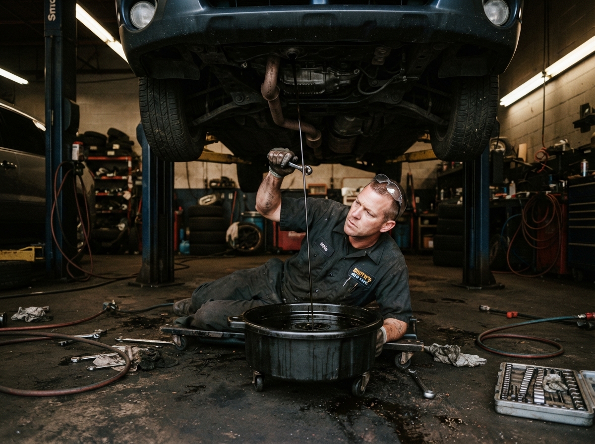 Oil change & maintenance at Stone Automotive shop in Griffin