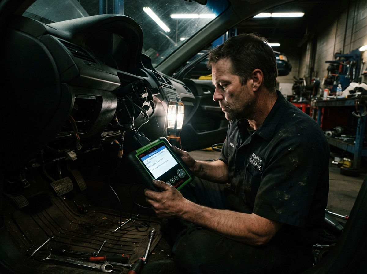 Engine diagnostics at Stone Automotive shop in Griffin