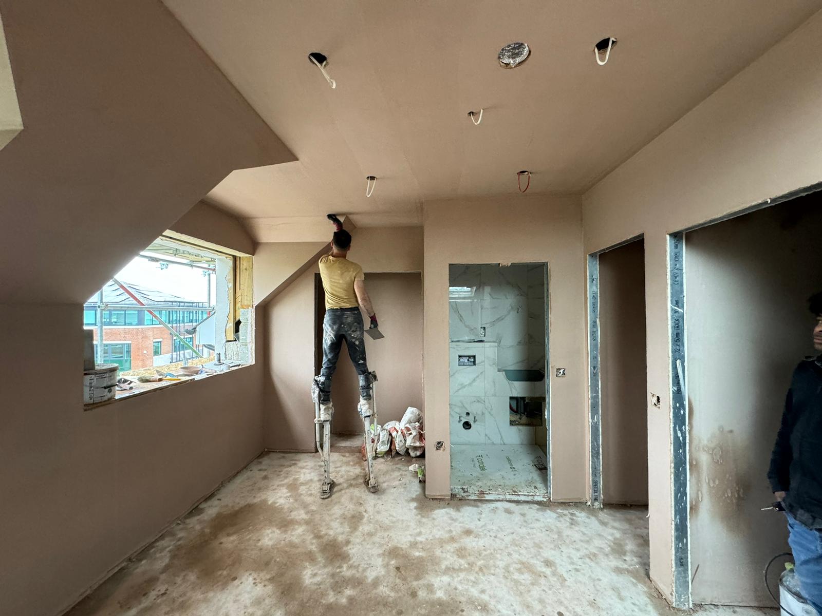 Commercial interior fit-out showing skylight and ceiling detail — Horizon project experience