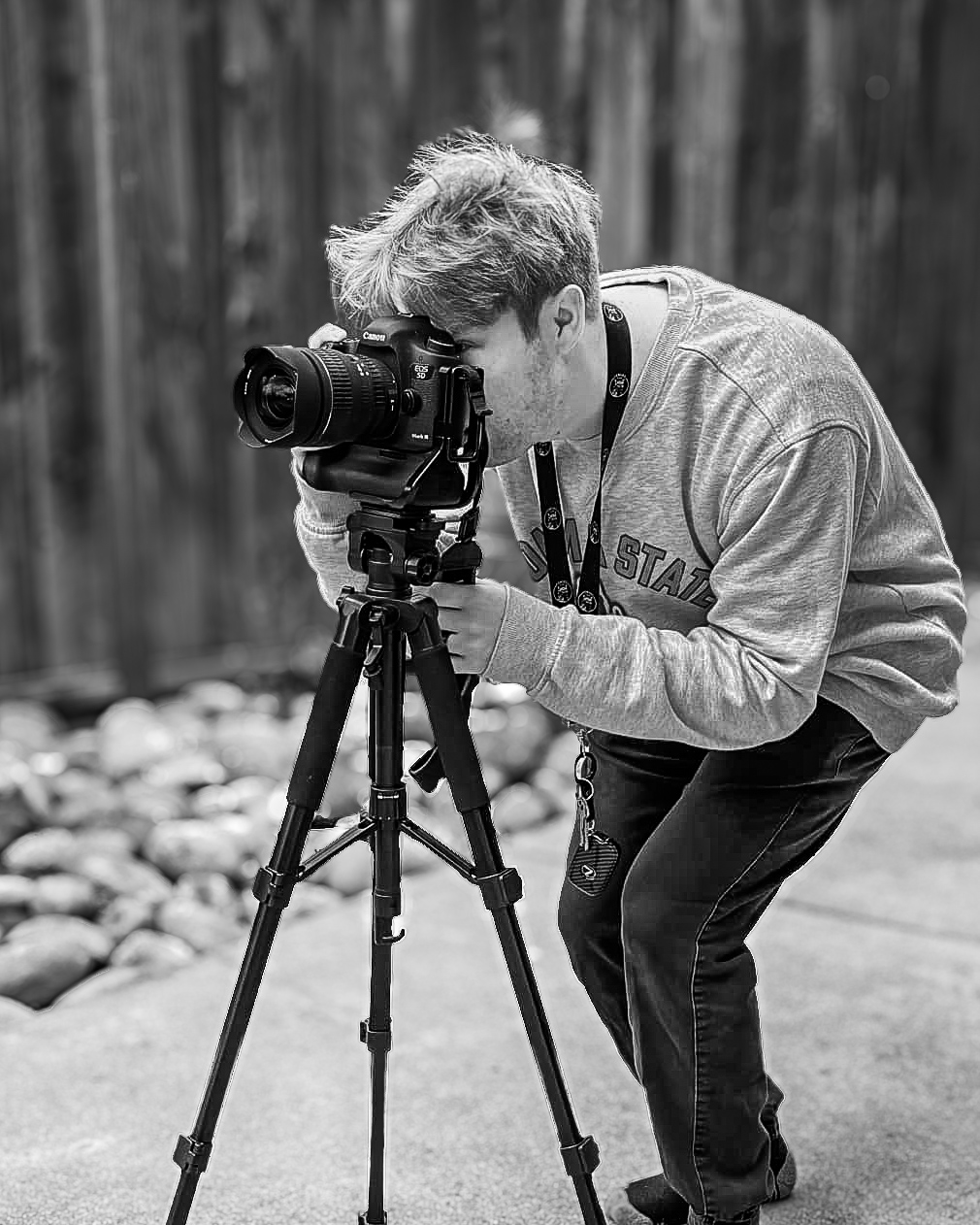 Ethan Humphreys photographing a property