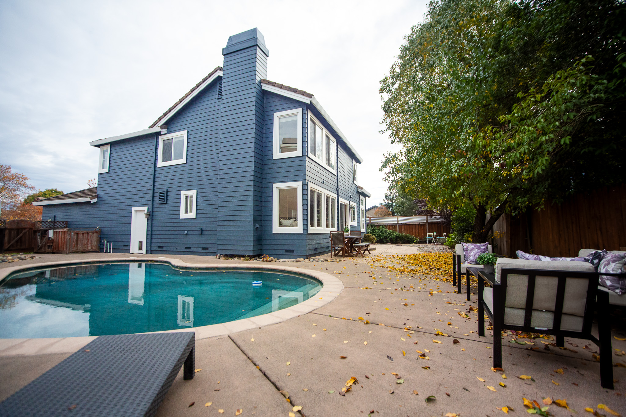 Beautiful backyard pool home exterior photography