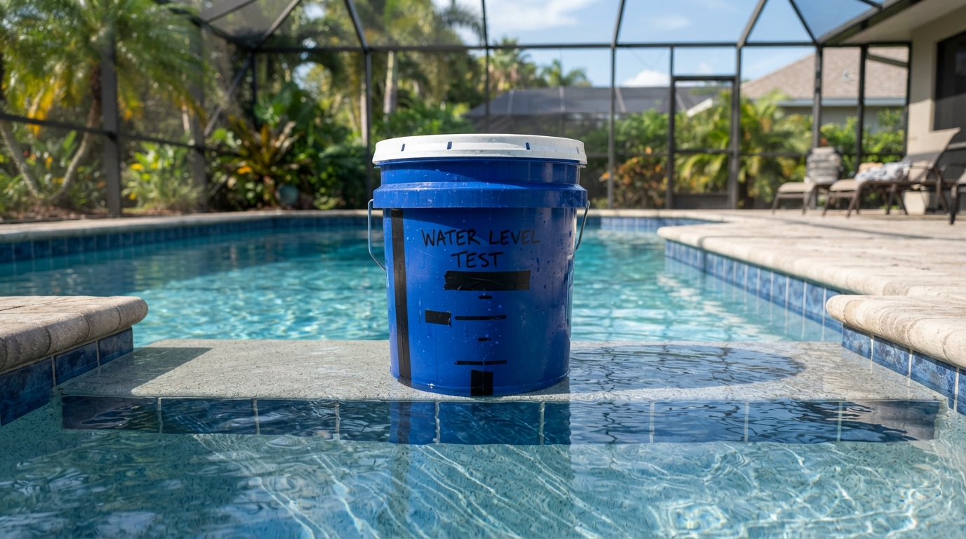 DIY bucket test on a swimming pool
