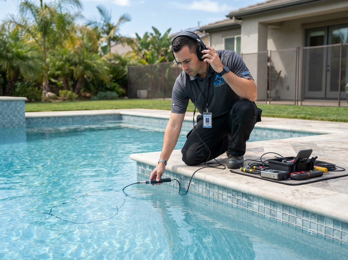 Central Florida pool owners reviewing Florida Leak Locators leak detection services