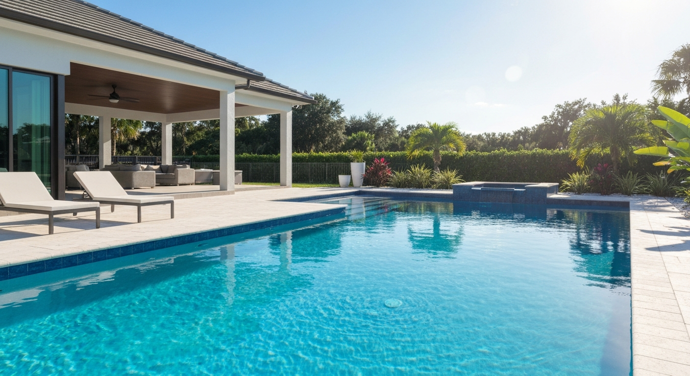 Florida Leak Locators technician performing pool leak detection with acoustic equipment