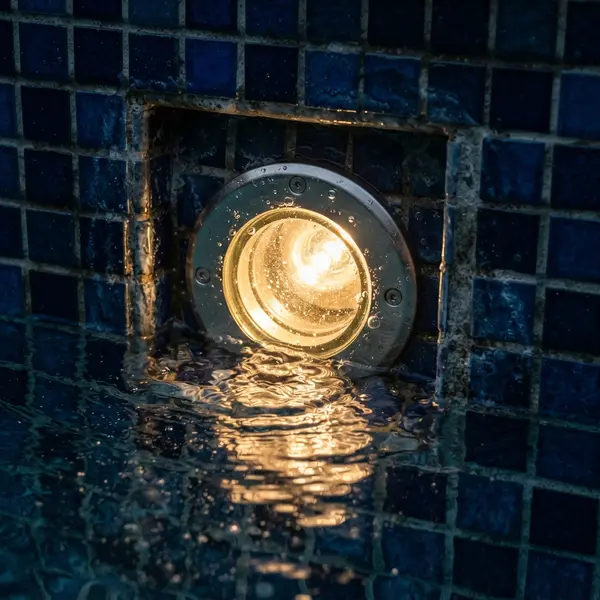 Light Niche — The waterproof housing embedded in the pool wall that holds the underwater light fixture