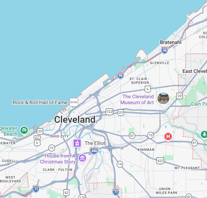 Map of Cleveland, Ohio