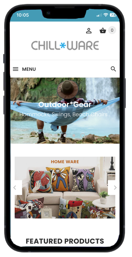 Mobile website screenshot: Chillware — E-commerce