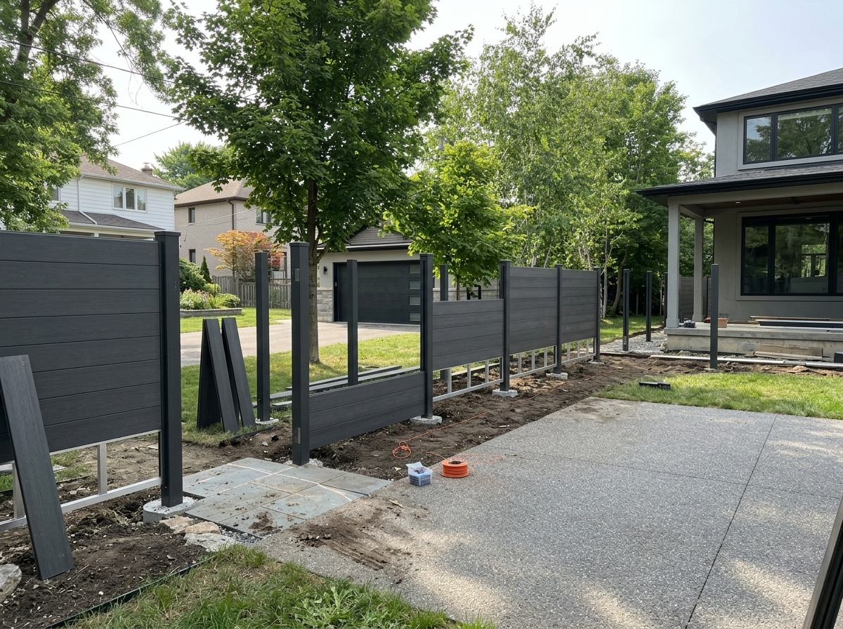 Long Beach Fences and Gates-Los Cerritos Low-Maintenance Composite Wall-Detail View