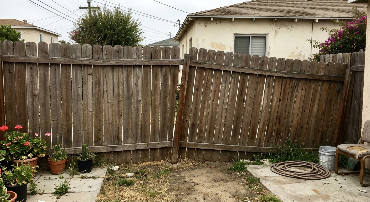 Before Repair / Replacement — Long Beach Fences and Gates pre-installation