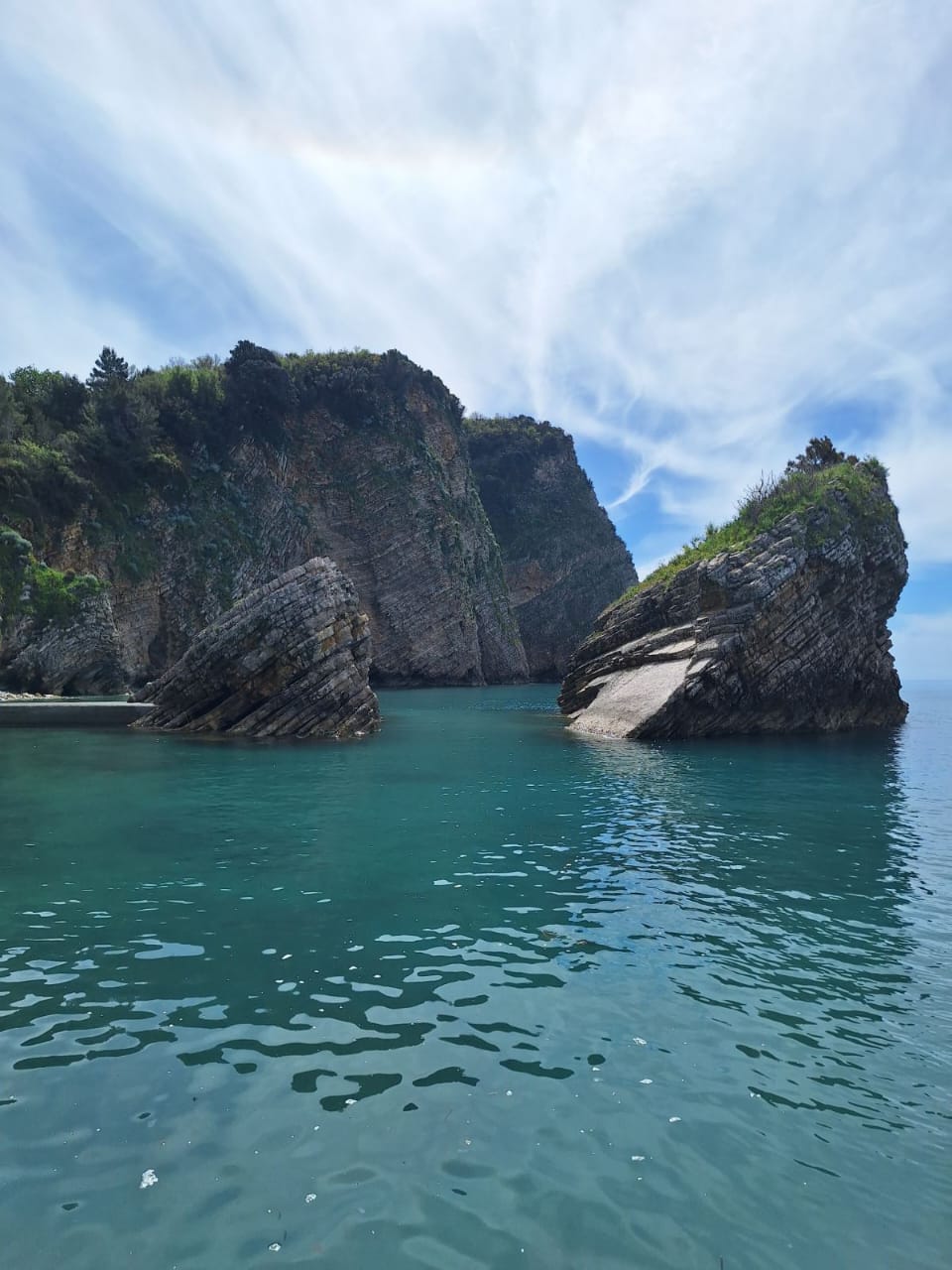 Dramatic rocky coastline of southern Montenegro