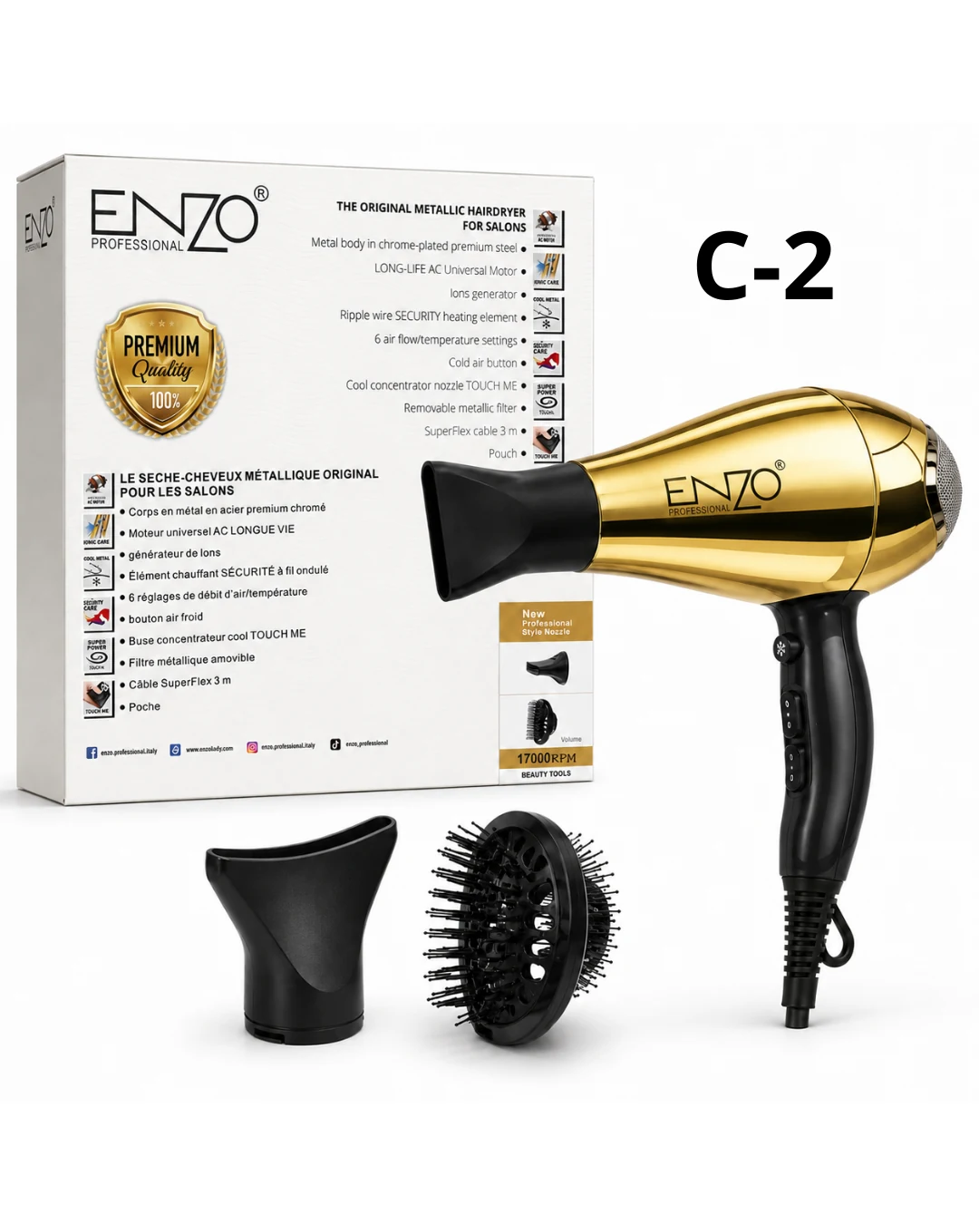 سشوار ENZO Professional 24K Gold – EN-2999